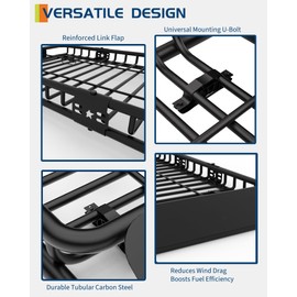 GarveeLife 46 in x 36 in Universal Roof Rack Carrier Basket, 200 LBS Capacity Rooftop Cargo Rack, Car Top Luggage Holder Basket Heavy Duty for SUVs, Trucks, Vehicles
