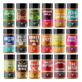 Fire & Smoke Society Motherload (18-Pack) Variety | BBQ Rubs and Seasonings, Christmas Gifts for Men Grilling Accessories | Steak Seasoning, Chicken, Burgers, Pulled Pork | Large Spices Set