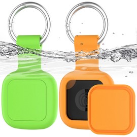 DLENP Tile Mate Case (2024/2022) — Pre-Attached Carabiner, No Adhesive Needed, Zero Signal Loss | Waterproof Silicone Clip-On Tracker Cover for Keys, Backpack & Dog Collar (Green+Orange)