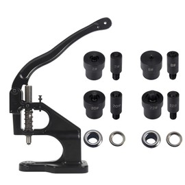 WUTA Hand Press Button Installation Machine Manual Press Grommet Eyelet Installer Tools Snap Fastener Metal Mold Mute Craft Tool (Machine+2#+8#+20#+22# Mold) Set