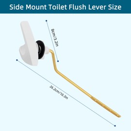 Hygie Rinse Metal Side Mount Toilet Handle Replacement Kit Compatible with Kohler K-GP30324-CP/Glacier Bay Toilet with 1pc Flapper Chain, Toilet Flusher Lever, White