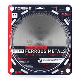 Norske Tools NCSBI558 10 inch 72T Ferrous Metal Cutting Saw Blade Industrial Quality Made of Japanese Steel 5/8" Bore