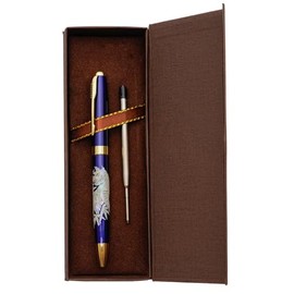 February Mountain Mother of Pearl Ballpoint Pen Retractable Ballpoint Pen Gift Business Office 1.0mm Medium Point Black Ink Extra Replaceable Metal Refills (Blue Tiger)