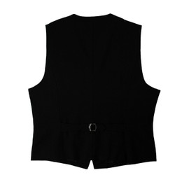 Arbe AS8063-10 Men's Black Collarless Formal Cafe Bar with Vest Buckle [Uniform] Black, Black, LL