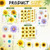 7 Pcs Sheets Wheelie Bin Stickers, Flower Dustbin Sticker Sunflower