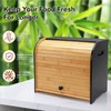 Thalomely Bread Box for Kitchen Countertop, Double Layer Bamboo Bread