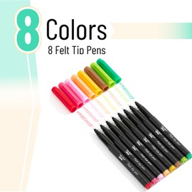 Mr. Pen- Felt Tip Pens, 8 Pack, Colorful Felt Tip Pens, Felt Pens, Fine Felt Tip Pens Fine Point, Felt Tip Markers, Felt Tip Marker Pens Felt Tip, Felt Tip Pen, Pens for Journaling Pens, Planner Pens