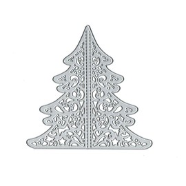 Suds&WH 3D Christmas Tree Metal Die Cuts,Merry Christmas Tree Cutting Dies Cut Stencils for DIY Scrapbooking Album Decorative Embossing Paper Dies for Scrapbooking Card Making, silver