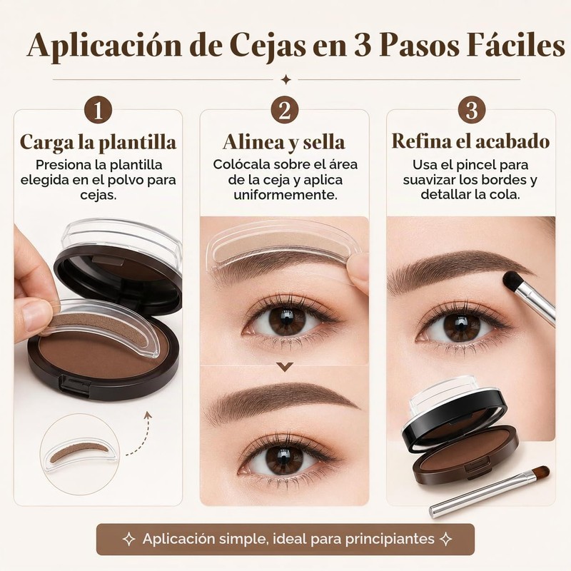 Double Colour Eyebrow Stamp Kit, Waterproof & Sweatproof Eyebrow Powder