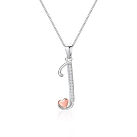 Mesovor 925 Sterling Silver Initial Necklace for Women, Dainty Sterling Silver Letter Cubic Zirconia Necklace Jewelry Gifts for family Mother Sister Wife (Letter-J)