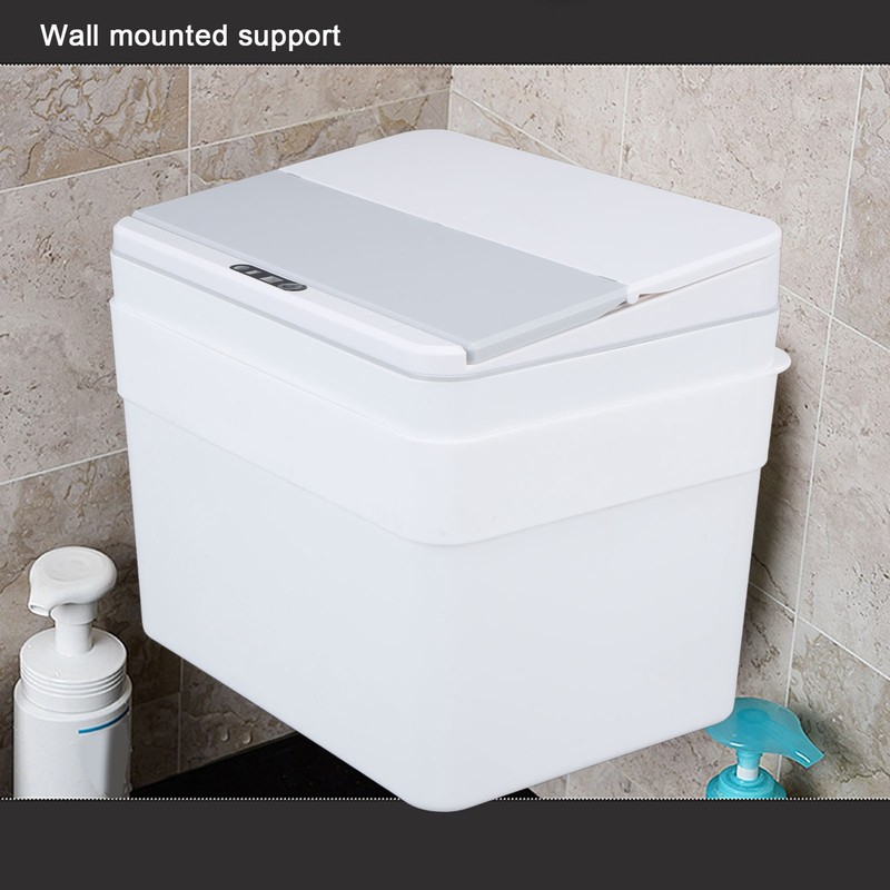 8L Bathroom Trash Can with Lid Automatic Garbage Can USB