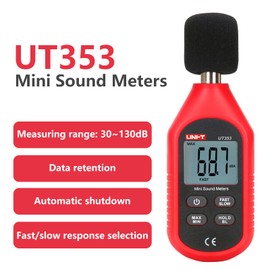 UT353 Mini Sound Level Meters, Digital Decibel Meter 30-130dB Audio Noise Volume Measure Device with Backlight LCD Display