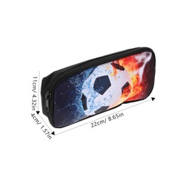 TEHAUX Football Pencil Case with Zipper Multi Function Storage Bag for Teens Material Capacity for Pens and Stationery Cute Cartoon Design for School and Travel