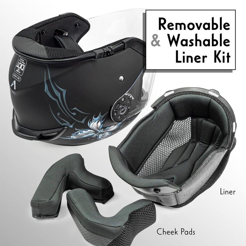 VCAN V88 3/4 Open Face Motorcycle Scooter Helmet ECE &