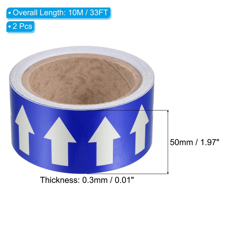 PATIKIL Flow Arrow Tape, 2 Roll Polyethylene Pipe Marking Sticker