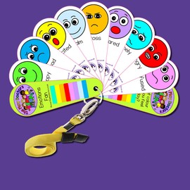 The Play Doctors Emotions Face Fan on Lanyard - ASD/Autism/SEN Social Communication Aid for Children