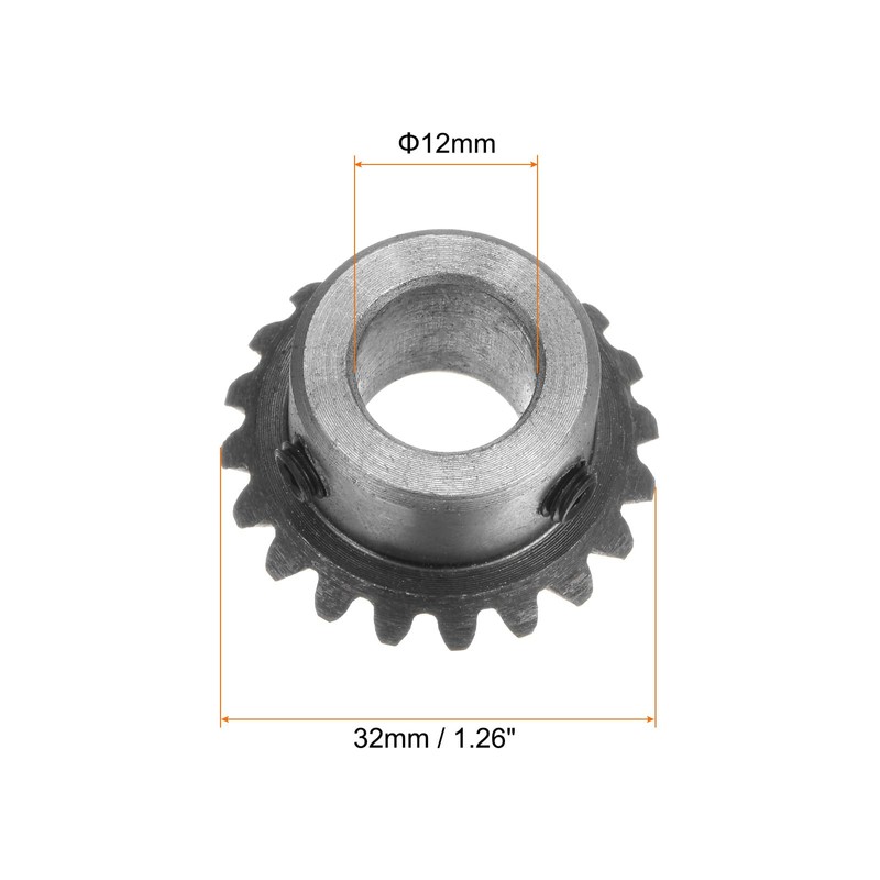 HARFINGTON 2pcs Bevel Gear 1.5M 20 Teeth 12mm Shaft Hole