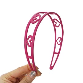 Cute Heart Headband, Premium Elastic Plastic Alice Band, Strong Hold, Non Slip, Love Heart Design (5pcs color combo) for Kids, Girls, Teens, Women