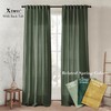 XTMYI Short Curtains for Bedroom,Pole Pocket Back Tab Linen Boho