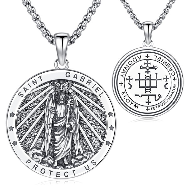 Odinstone 925 Sterling Silver St Michael/St Christopher/St Benedict/Jesus Crucifix/St Uriel/Archangel