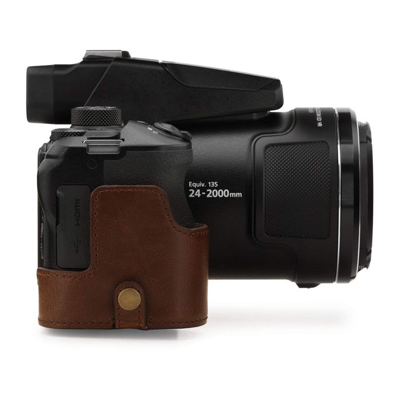 MegaGear Faux Leather Case Compatible with Nikon Coolpix P950 -