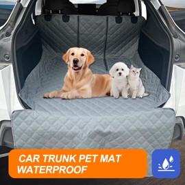 HTASFGA SUV Cargo Liner for Fold Down Split Seats, Durable Cargo Mat for SUV, Armrest Pass-Through Compatible, Waterproof, Easy to Clean, Non-Slip - Large Size, Grey