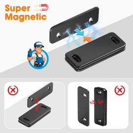 Cabinet Magnets, Magnetic Door Catch, Ultra Thin Magnetic Drawer Catch for Cabinet, Drawer, Wardrobe, Storage Cabine (White 4PCS)