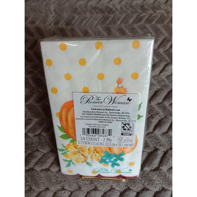 Pioneer Woman 24 Count Thanksgiving Pumpkin Dot 2 Ply Paper