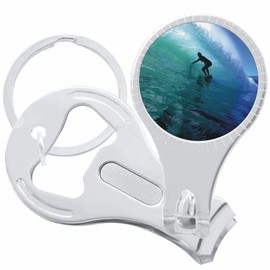 Surfer Wave Ocean Nail Clippers Plus Bottle Opener Keychain
