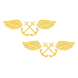 2 Pack - ABE: Aviation Boatswain's Mate Launch/Recovery |Vinyl Decal| 11 Inches Wide by 3.5 HOM2233A.021 Yellow