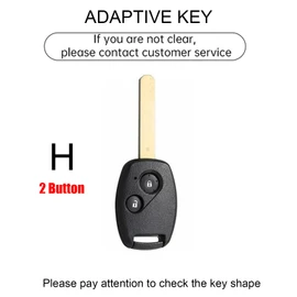 HIBEYO 2 Button Key Fob Cover Compatible with Honda Fit Civic Jazz Pilot Accord CR-V Freed Freed Pilot Accessories Soft TPU Key Case Shell with Keychains-H Type (2 Button)