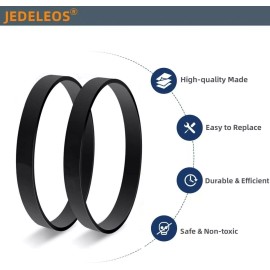 JEDELEOS Replacement Style U Belts for Eureka AirSpeed, Sanitaire and The Boss Black
