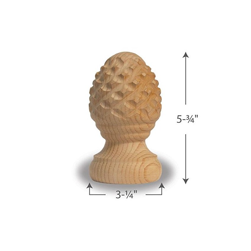 Pineapple Finial with Rings 4"