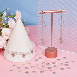 UNICRAFTALE Approx. 200 Pieces 2 Colours Heart Pendant 201/304 Stainless Steel Heart Charms 1/1.2 mm Small Hole Heart Pendant 10 mm Small Valentine's Day Charms for DIY Necklaces Bracelet Earring