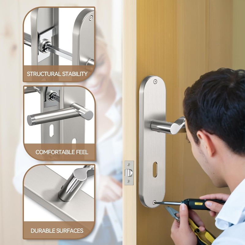 Bwintech 1 Set 72 mm Classic Zinc Door Handle on