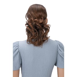 CAISHA 12" Hair Piece Braid Ponytail Extension Voluminous Wavy Brown Mix PH7
