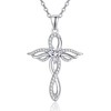 TANGPOET Angel Wings Necklace for Women 925 Sterling Silver Guardian