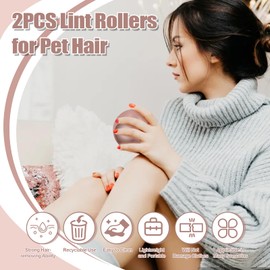 Reusable Lint Rollers for Pet Hair, 2PCS Washable Reusable Gel Lint Roller for Pet Hair, Portable Lint Remover for Clothes, Dust Fuzz, Mini Lint Roller Ball for Travel Household Use (Bean paste color)