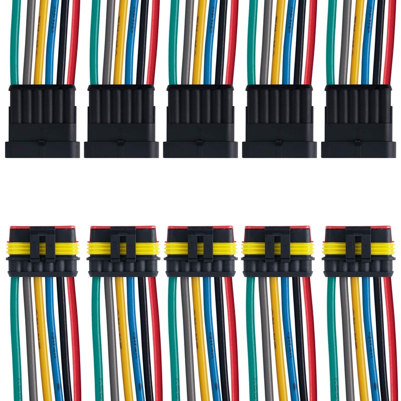LanHong 6 Pin Way 16 AWG Car Waterproof Electrical Connector