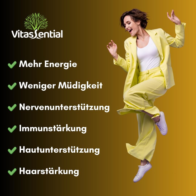Vitassential Vitamin B-Komplex - Alle 8 B-Vitamine (B1, B2, B3,