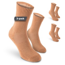 Safersox Dance Socks for Ballet & Contemporary - 3 Pairs Unisex Dance Socks for Men & Women in Black, Brown or Skin Colour, Almond., 35 - 38