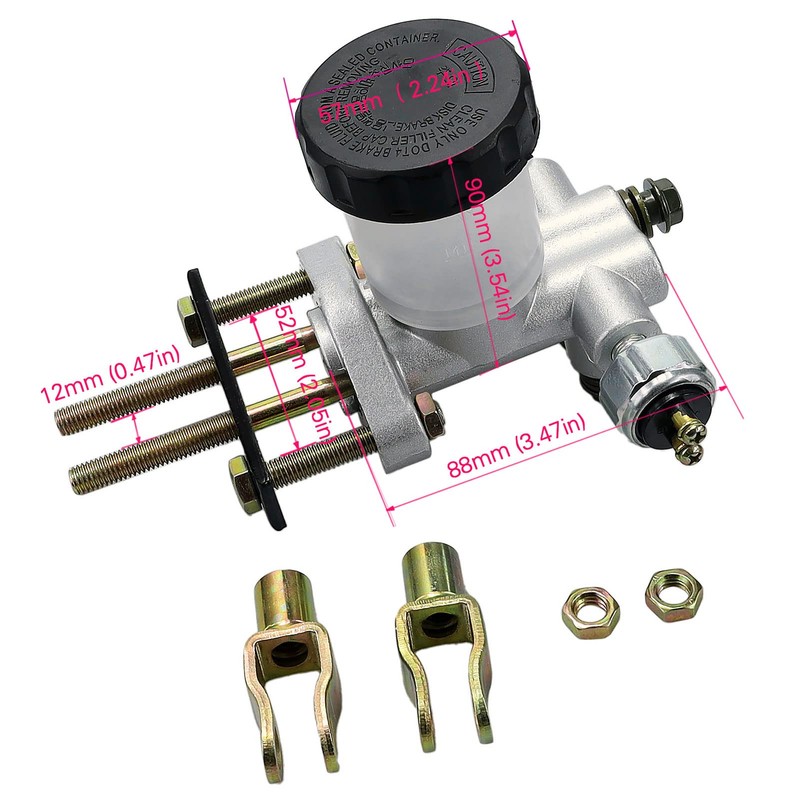 SOLLON Go Kart Hydraulic Brake Master Cylinder Replacement for 90cc