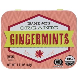 Trader Joe's Organic Gingermints, 1.41 oz Tin (Pack of 4) Gluten Free Vegan