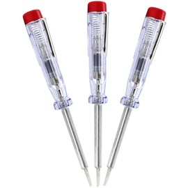 com-four® 3 x VDE Current and Voltage Tester, Multitool with Screwdriver and Phase Tester, Screwdriver Electrical Accessories (003 Pieces - Voltage Tester)