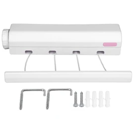 Telescopic Washing Line Clothes Line Clothes Dryer Rope Adjustable Portable Way for Outdoor Use (Four Ropes)