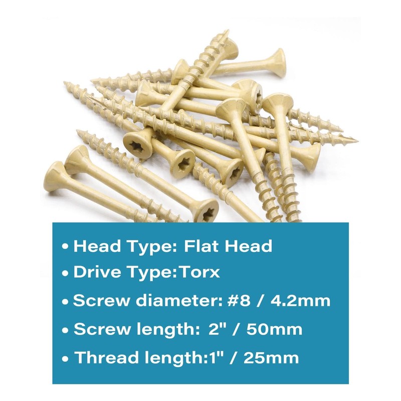 IMSCREWS #8 x 2 Inch Deck Screws Tan Coated Exterior