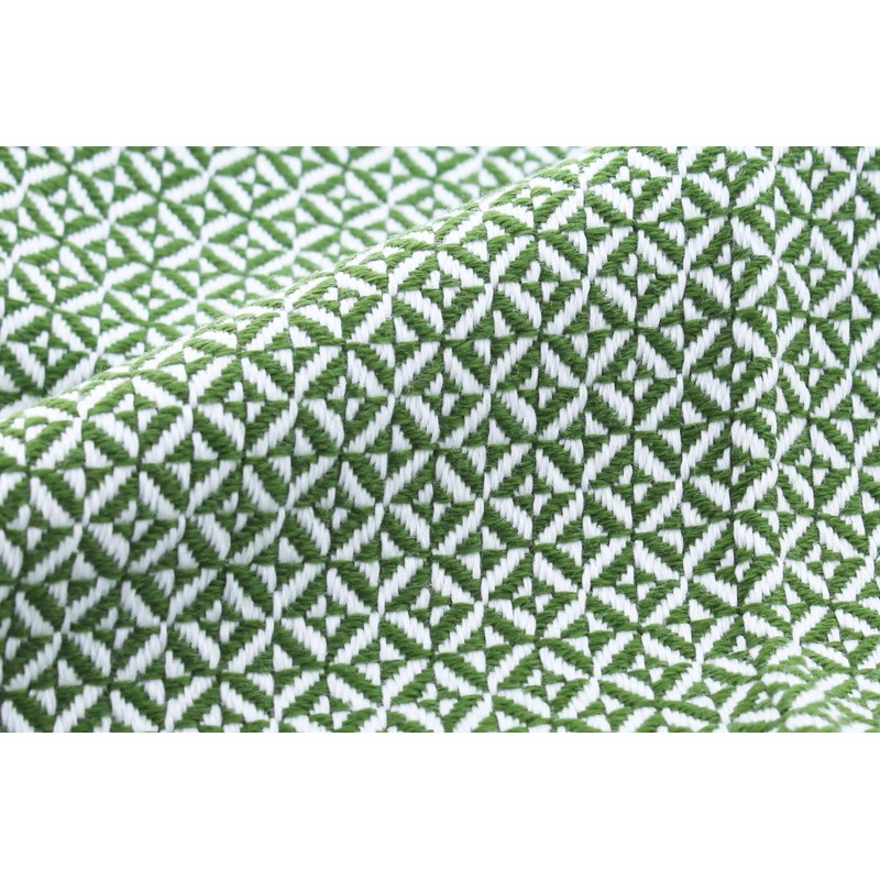 Kusuhashi Crest Woven Handkerchief Towel, Watane Oblique Writing, Chamon, Green,