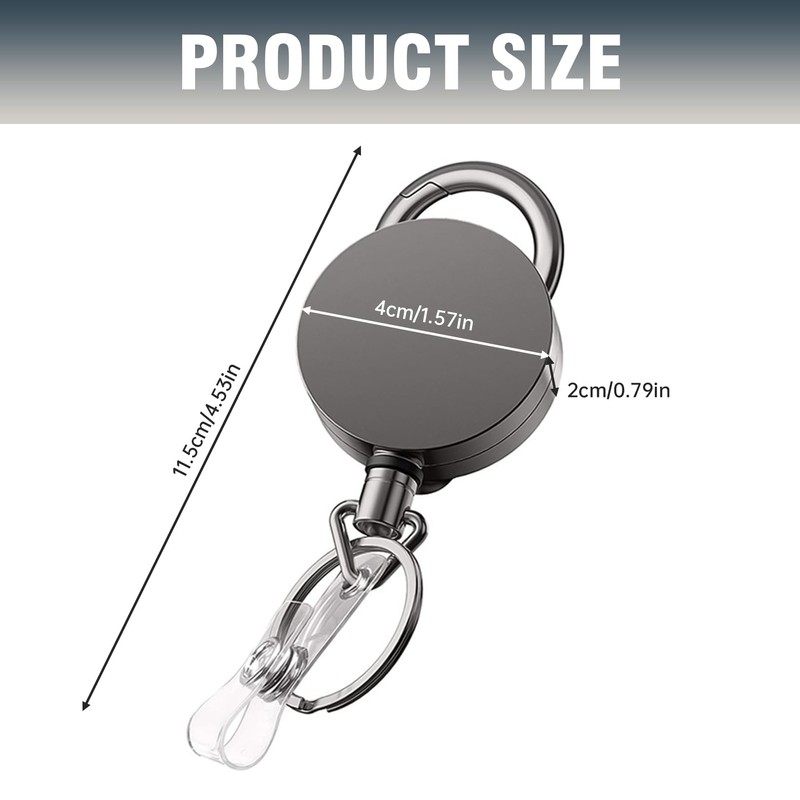 1 x Extendable Key Fob, 60-70 cm, Retractable Key Fob