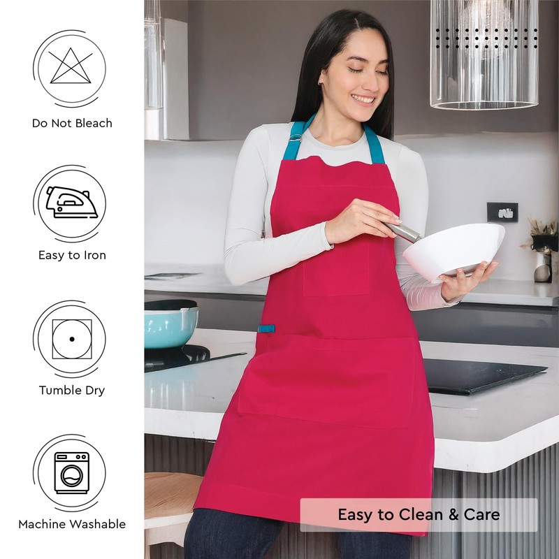 Encasa XO Adjustable Kitchen Apron with Pockets and Towel Holder