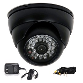 VideoSecu Built-in Effio CCD Dome 700TVL CCTV Security Camera Outdoor Day Night IR Infrared Wide Angle High Resolution with Bonus Power Supply and Extension Cable 1YW